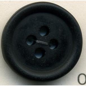 トップカラーポリボタン（マット）　４つ穴　ブラック