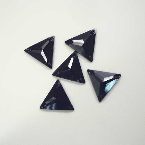 エポキシストーン　縫い付けパーツ　トライアングル　中　ジェット　【5個入】 | 
