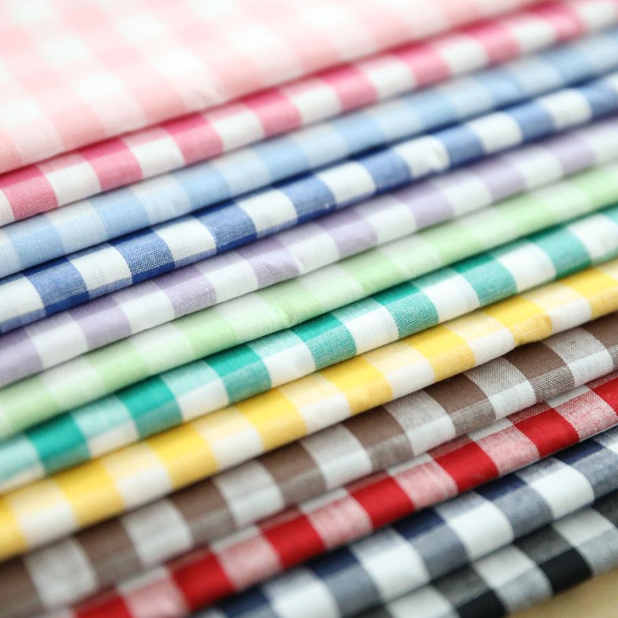 ギンガムチェック生地（大） 110cm幅/10cm単位 【12色展開】日本製 手摘みコットンブロード生地 先染め 布 | 