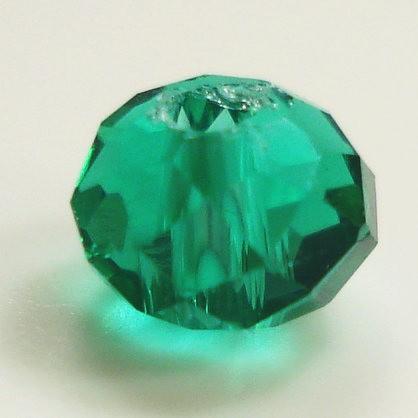 グラスビーズ】 ビーズ タイヤ型 ミラーカット 4mm エメラルド 【約80
