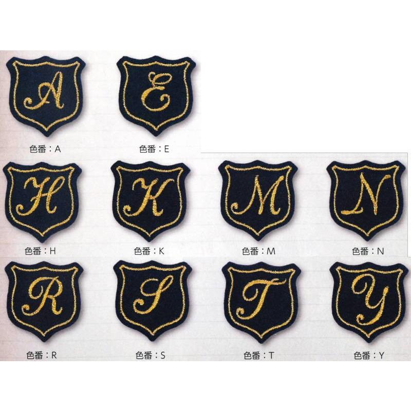 メール便OK】全10種 イニシャルワッペン アルファベット エンブレム