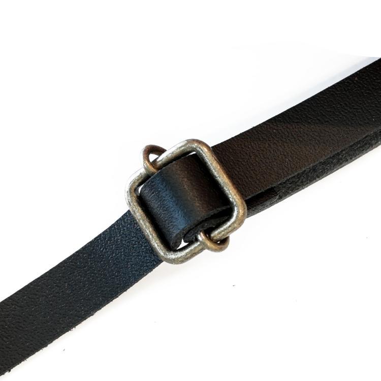 本革ショルダーストラップ 調整バックル付き 10mm幅×130cm 回転