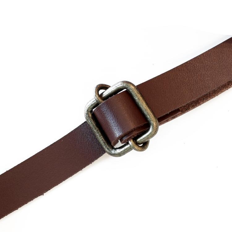 本革 白帯革（たいかく）1号　ストラップ（斜革）付 夏衣止め・帯革止め (たいかくどめ）白・黒 - 警備用品・防犯