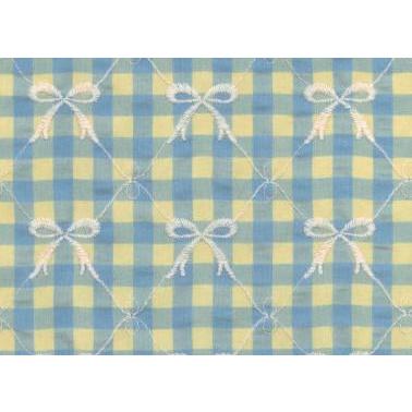 『カラフルチェック リボン刺繍生地』135cm幅×10cm単位 生地/布 |  | 01