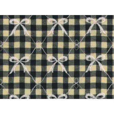 『カラフルチェック リボン刺繍生地』135cm幅×10cm単位 生地/布 |  | 03