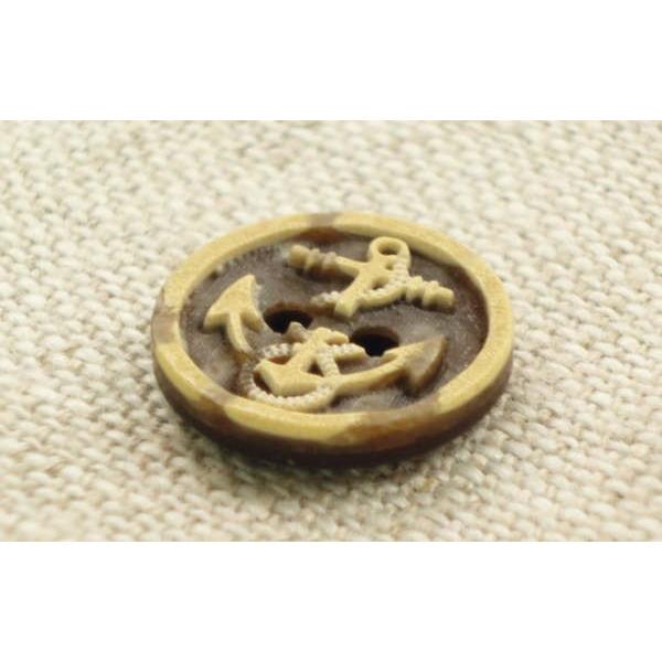 イカリ柄　アンカーボタン　二つ穴　オールド加工 |  | 01