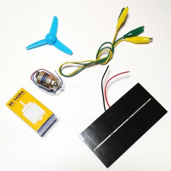 1.5V  110mm x 55mm マブチモーター& 青プロペラセット+ワニ口クリップ | 