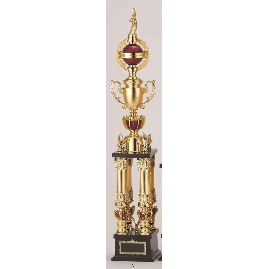 [T354A/N-4]トロフィー／4本柱／先端は金属製人形／高さ92cm | 