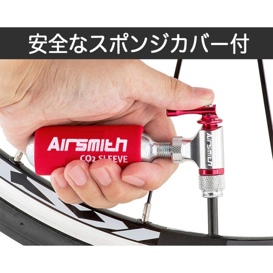 Airsmith 自転車 Co2ボンベ Co2インフレーター レバータイプ 安全な保護スポンジ付 シルバー Airsmith Co2 Sl Wins Life 通販 Yahoo ショッピング