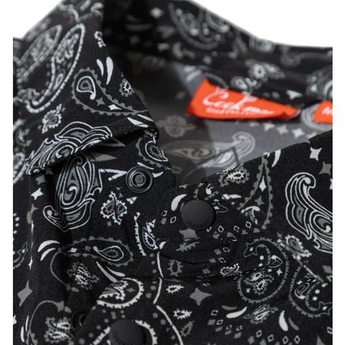 COOKMAN クックマン ワークシャツ Short Sleeve Light Paisley Black_3