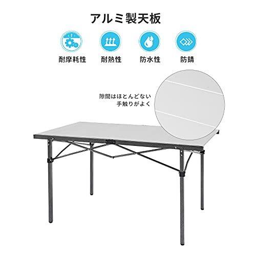 KingCamp キャンプ テーブル 折りたたみ アウトドア 136x70 4~6人用 ロールテーブル アルミ天板 耐荷重約80kg コンパ 6人用