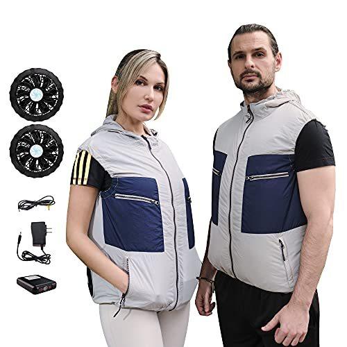 全品送料無料】空調服 2021 フルセット 日本語 2ファン付き ベスト 服