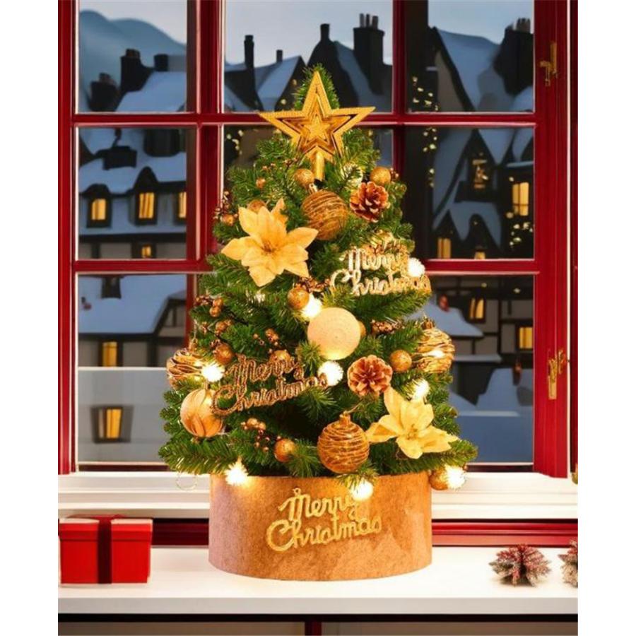 クリスマスツリー 45cm 卓上 飾り LEDライト イルミネーションツリー