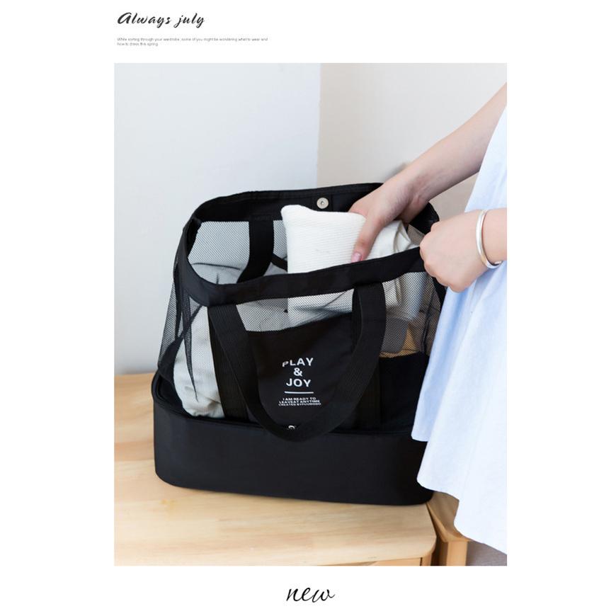 ビーチバッグ クリアバッグ レディース プール バッグ 海水浴 大容量 水泳 乾湿分離 防水 ビーチグッズ メッシュ スイミングバック 収納バッグ 爆買 |  | 11