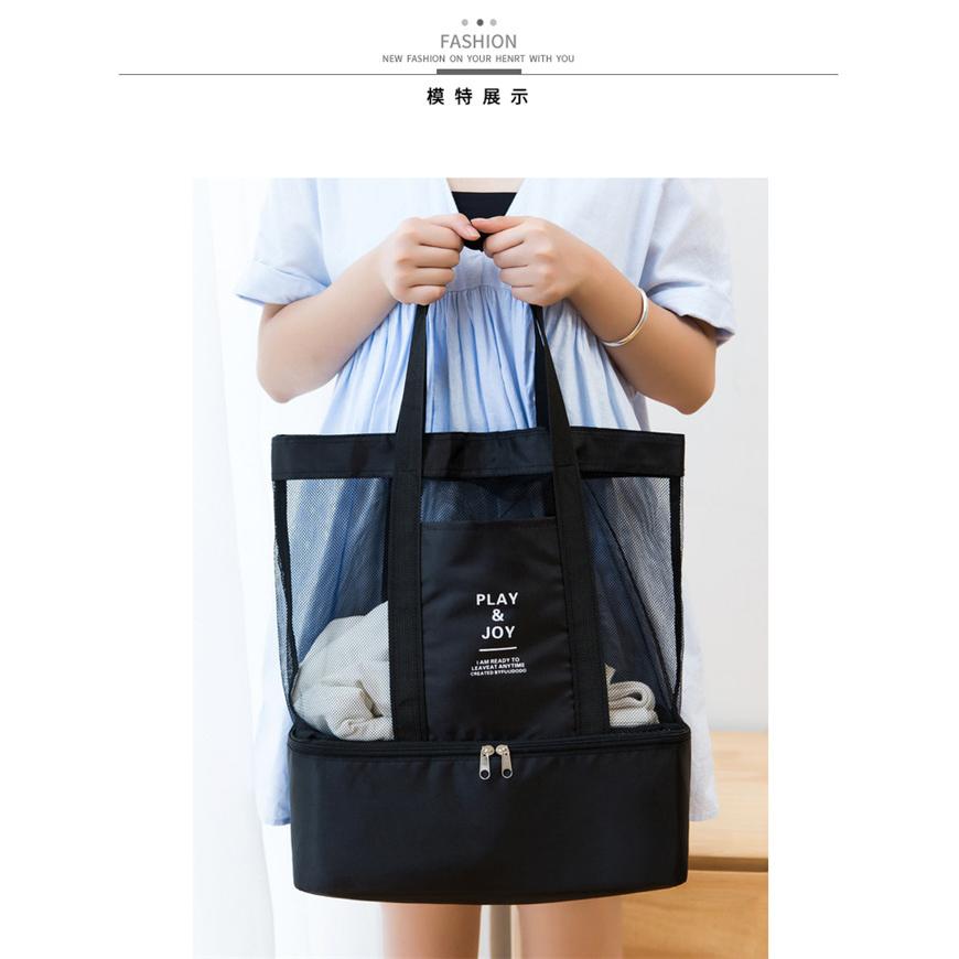 ビーチバッグ クリアバッグ レディース プール バッグ 海水浴 大容量 水泳 乾湿分離 防水 ビーチグッズ メッシュ スイミングバック 収納バッグ 爆買 |  | 09