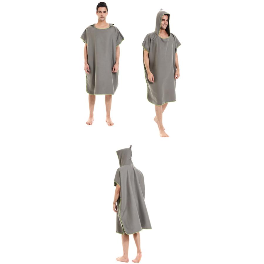 ビーチタオル タオル フード付き 大人マント 両側ボタン付き プールタオル 大人用 無地　吸水性 洗える お着替タオル お着替ポンチョ |  | 15