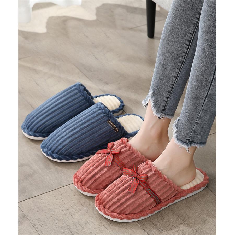 スリッパ ボアスリッパ ルームシューズ レディース 暖かい 冬用 室内履き 来客用　ペア ムートン 洗える 冷え対策 シンプル リボン 低反発 |  | 09