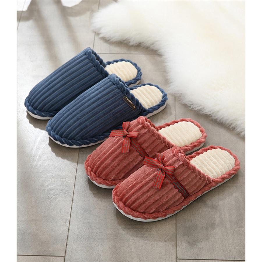 スリッパ ボアスリッパ ルームシューズ レディース 暖かい 冬用 室内履き 来客用　ペア ムートン 洗える 冷え対策 シンプル リボン 低反発 |  | 11