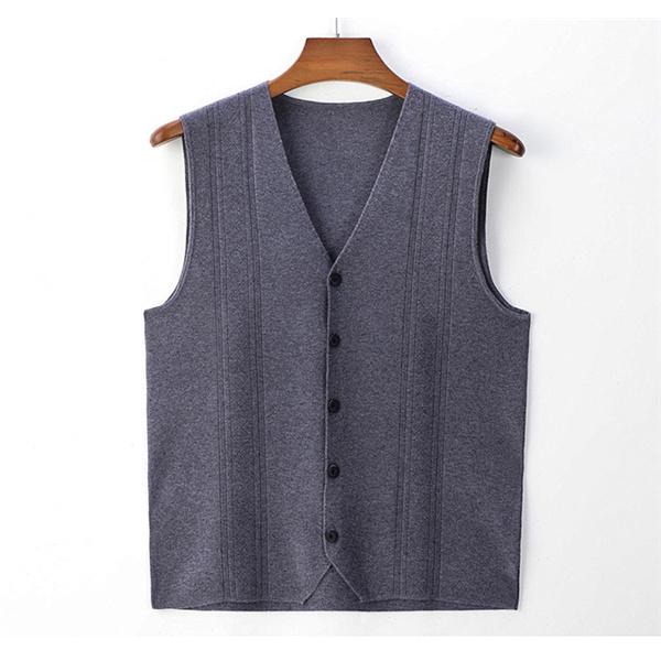 ニットベスト メンズ ビジネス ベスト 前開き 洗える カジュアル V