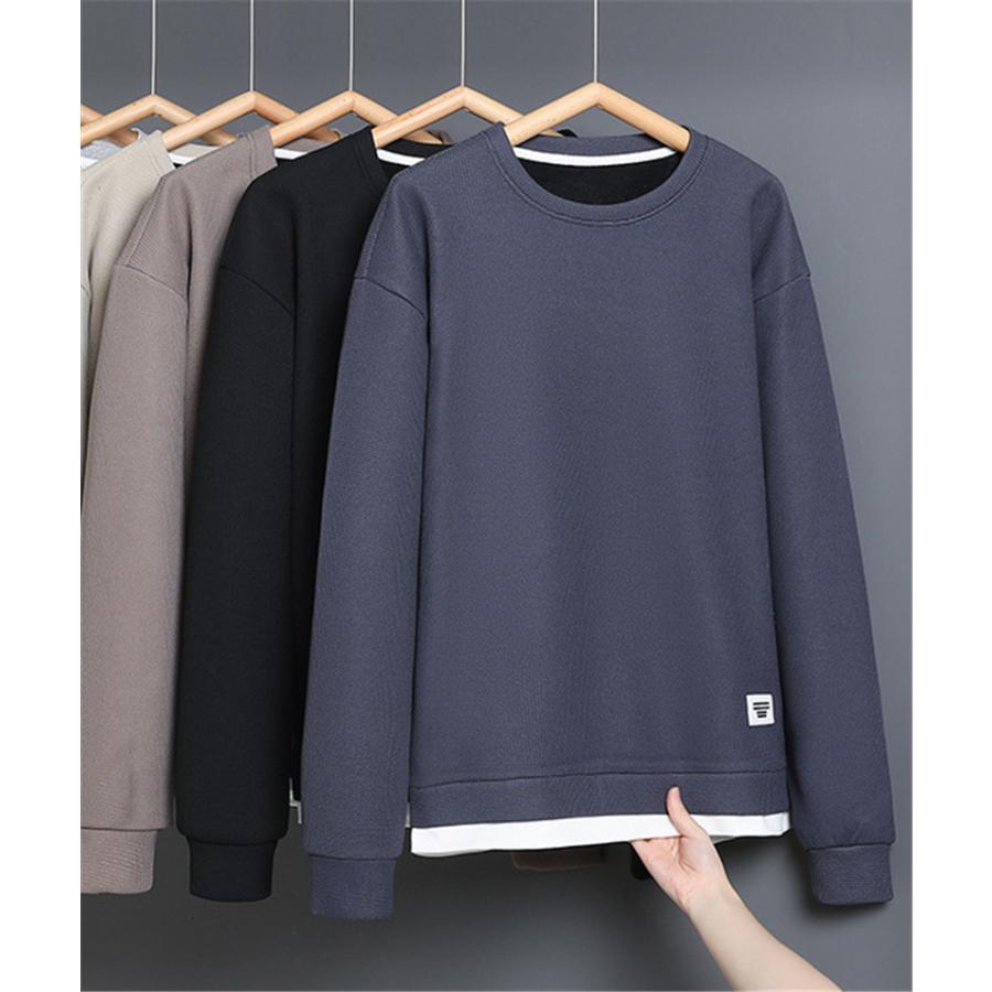 トレーナー メンズ 裏起毛 長袖 スウェット 無地 シンプル 暖かい 多色