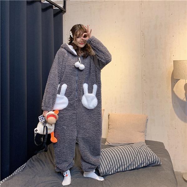 パジャマ 部屋着 オールインワン レディース ルームウェア モコモコ ワ 長袖 冬スウェット かわいい フラノ ポンポンチャーム 動物キャラクター 49octvdltsy10 Winter Fall 通販 Yahoo ショッピング