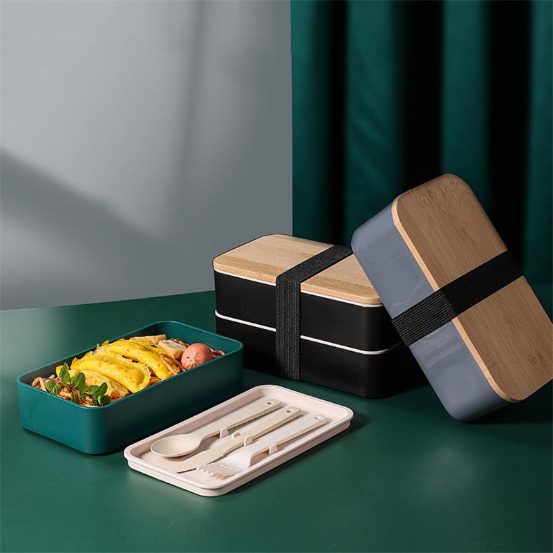 弁当箱 男性 子供 2段 高校男子 女子 高校女子 お弁当箱 おしゃれ 学生 オフィス 職場 シンプル 電子レンジ対応 フォーク・ナイフ・スプーン付き 爆買 |  | 06