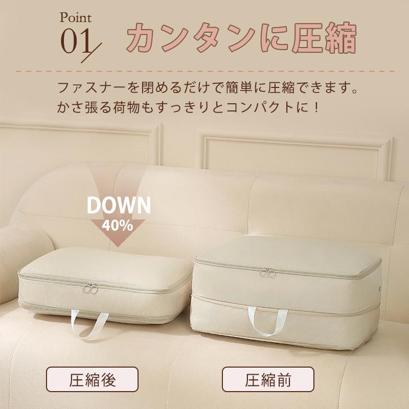 旅行用圧縮袋 トラベルポーチ 旅行 圧縮袋 衣類 収納 ファスナー 軽量 出張 簡単 防災 スペース 小分けバッグ 洗える クローゼット コンパクト |  | 07