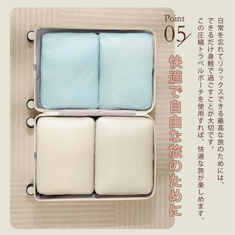 旅行用圧縮袋 トラベルポーチ 旅行 圧縮袋 衣類 収納 ファスナー 軽量 出張 簡単 防災 スペース 小分けバッグ 洗える クローゼット コンパクト |  | 11