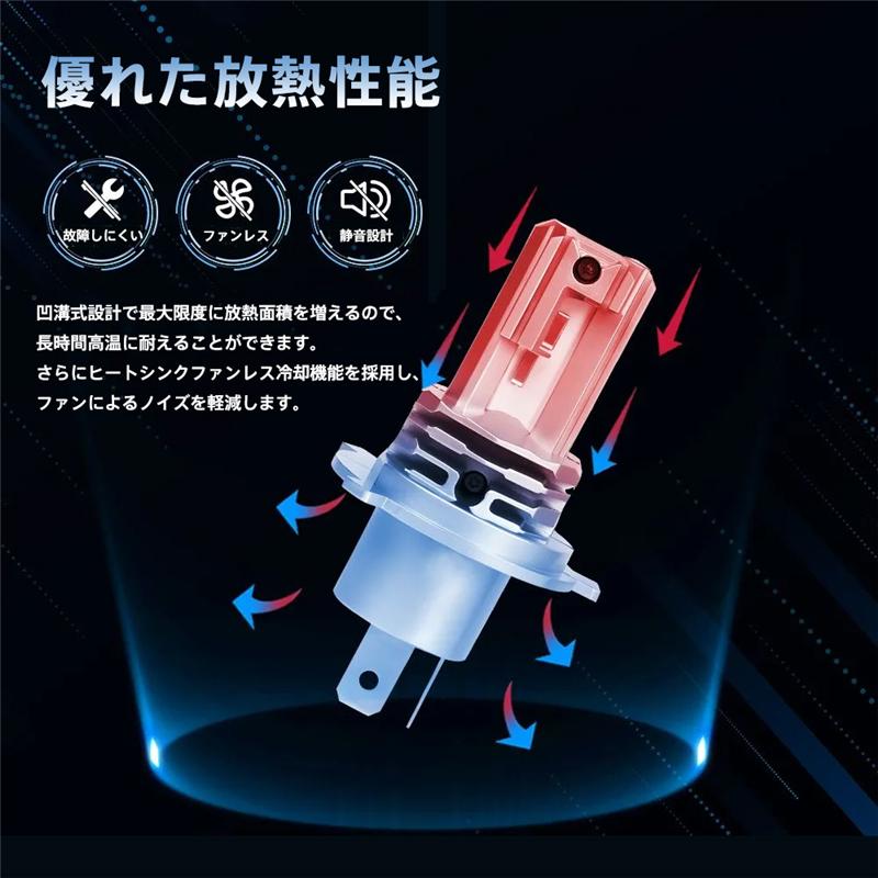 H4 LEDヘッドライト 2個セット 車検対応 高輝度 車用 バイク用 トラック 工具不要 取付簡単 防水 長寿命 Hi/Lo切替 コンパクト |  | 04