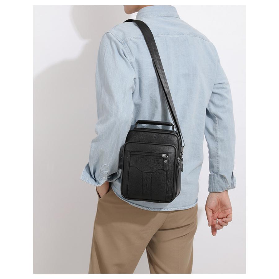 ショルダーバッグ メンズ 本革 小さめ ボディバッグ ミニ 軽量 手提げ