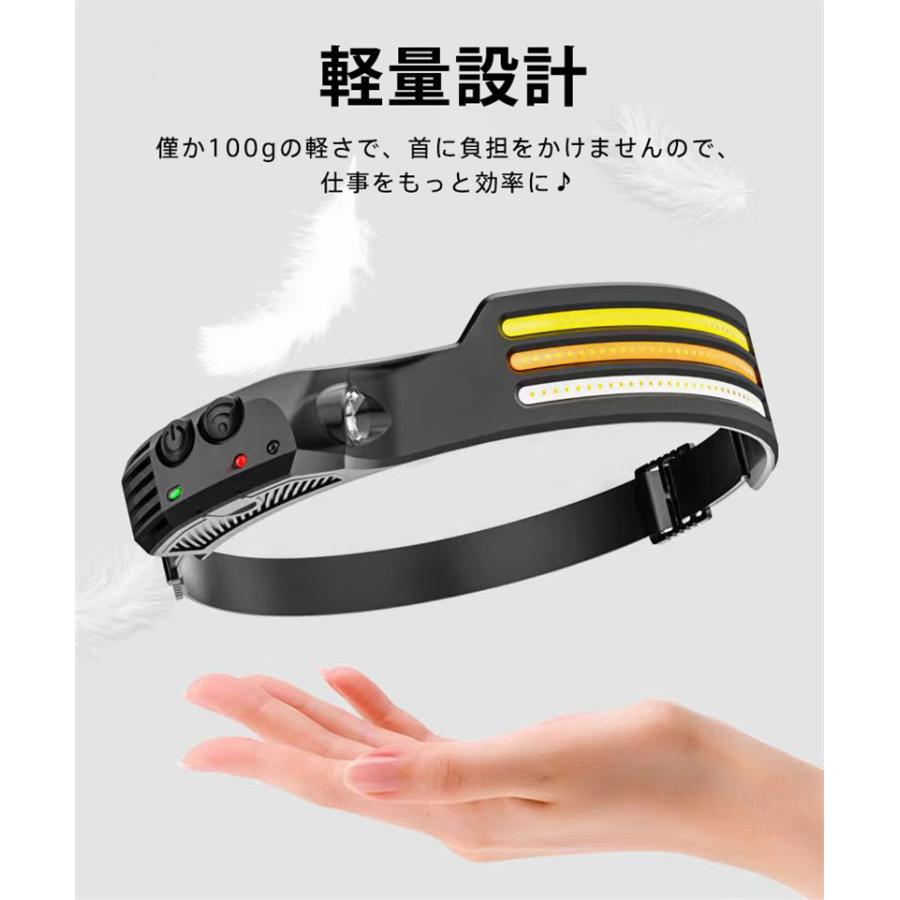 ヘッドライト 充電式 LED センサー 高輝度 ヘッドランプ 防水 軽量 ランニング キャンプ 釣り 防災 アウトドア 広角照明 防塵 現場 明るい 爆買 |  | 06
