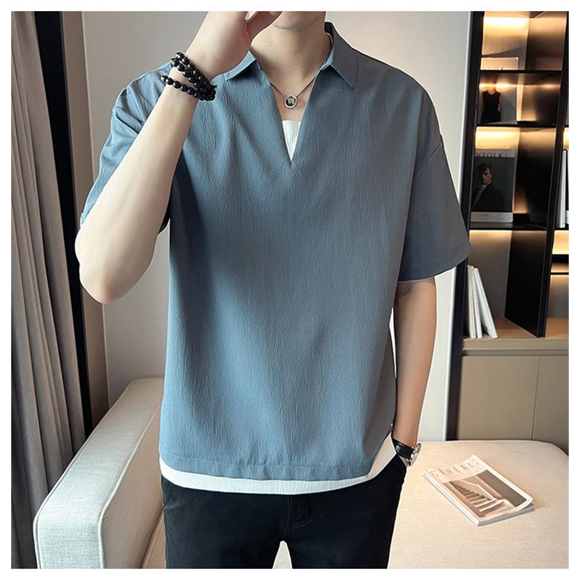 ポロシャツ メンズ 半袖 接触冷感 重ね着 Vネック ゴルフウエア スポーツ 運動着 吸汗速乾 暑さ対策 薄手 無地 夏 父の日 ゆったり 40代 |  | 14
