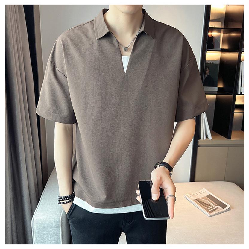 ポロシャツ メンズ 半袖 接触冷感 重ね着 Vネック ゴルフウエア スポーツ 運動着 吸汗速乾 暑さ対策 薄手 無地 夏 父の日 ゆったり 40代 |  | 09