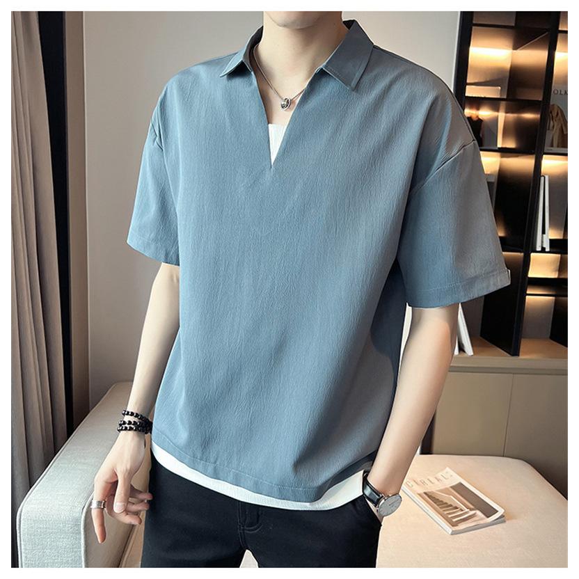 ポロシャツ メンズ 半袖 接触冷感 重ね着 Vネック ゴルフウエア スポーツ 運動着 吸汗速乾 暑さ対策 薄手 無地 夏 父の日 ゆったり 40代 |  | 13