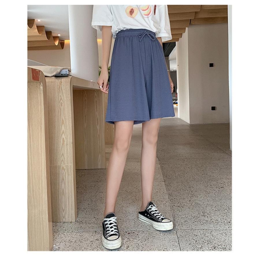 ショートパンツ レディース ハーフパンツ ウエストゴム 短パン ゆったり 接触冷感 無地 ハイウエスト ワイド キレイめ |  | 07