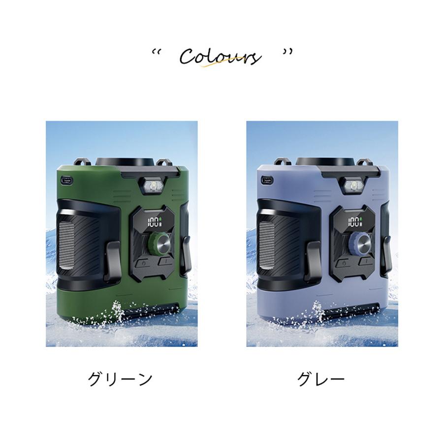 扇風機 腰掛け扇風機 卓上 100段階風量調節 首掛け LEDライト 小型 8000mAh 携帯便利 大風量 静音 USB充電 Max30時間連続使用 爆買 |  | 03