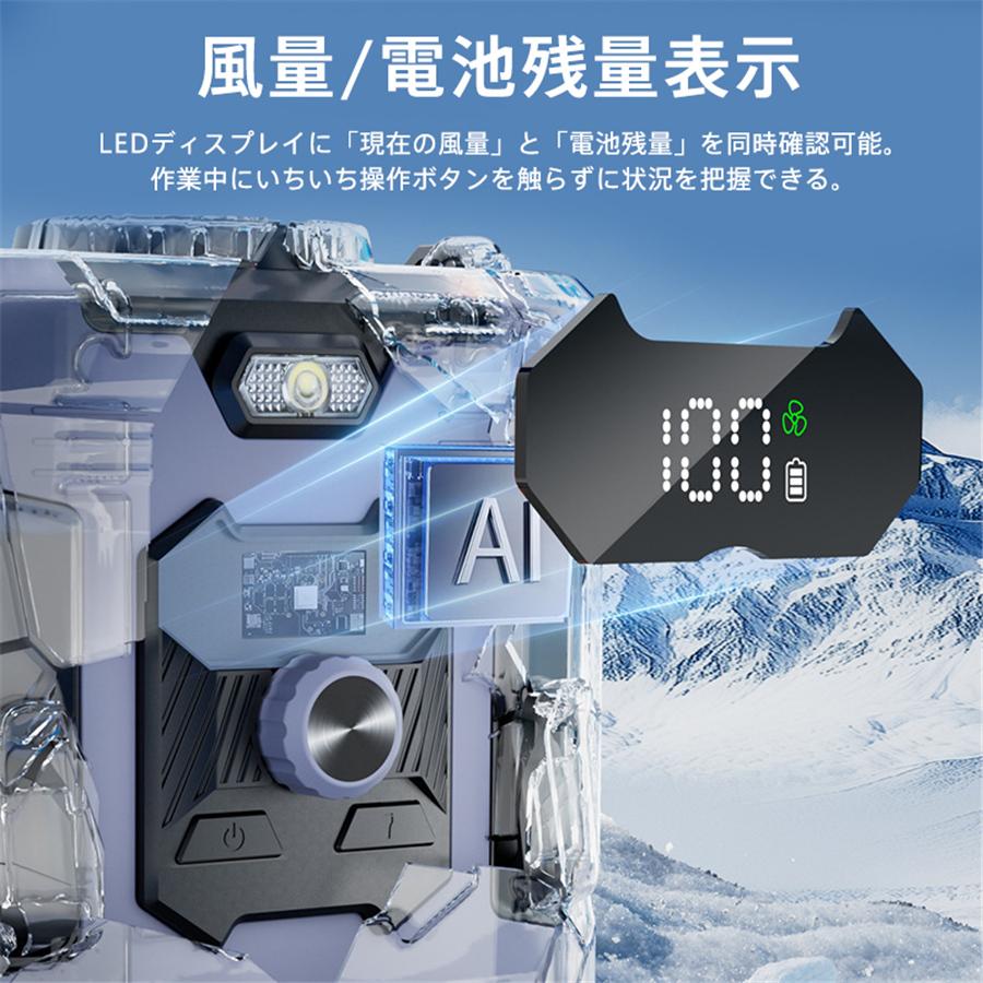 扇風機 腰掛け扇風機 卓上 100段階風量調節 首掛け LEDライト 小型 8000mAh 携帯便利 大風量 静音 USB充電 Max30時間連続使用 爆買 |  | 11