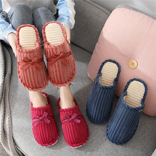 スリッパ メンズ レディース 男女兼用 ルームシューズ 柔らかい エスニック オフィス 来客用 室内 ぺたんこ 軽量 履きやすい ストライプ柄 蝶結び |  | 15