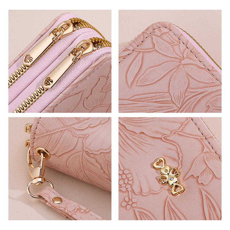 長財布 レディース 財布 花柄 合皮 小銭入れ 柔らかい カード入れ 高級