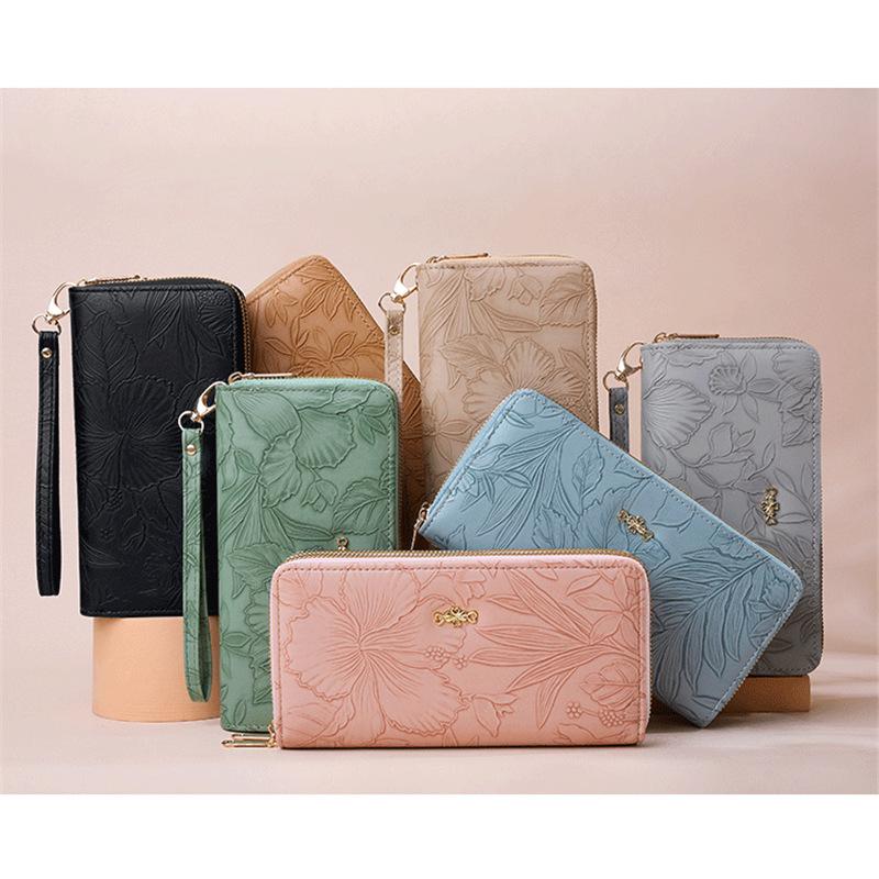 長財布 レディース 財布 花柄 合皮 小銭入れ 柔らかい カード入れ 高級