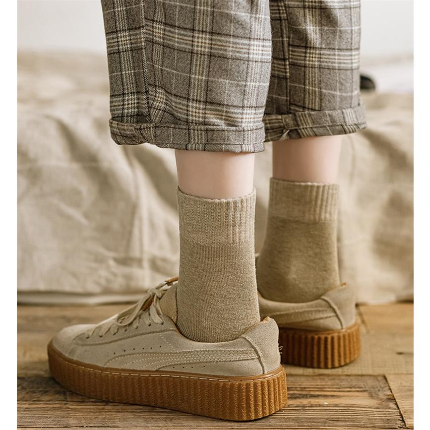 靴下 レディース ソックス 5足セット 蒸れない 厚手 暖かい 多色 女の子 可愛い 通気性 無地 裏起毛 落ち感 冷え対策 快適 爆買 【期間限定＆2点10％OFF】 |  | 07