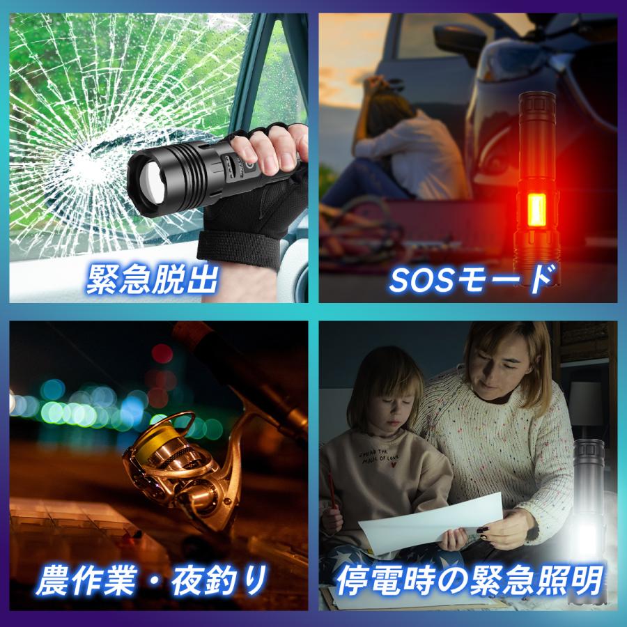 懐中電灯 led 強力 軍用 ledライト led懐中電灯 ハンディライト 充電式