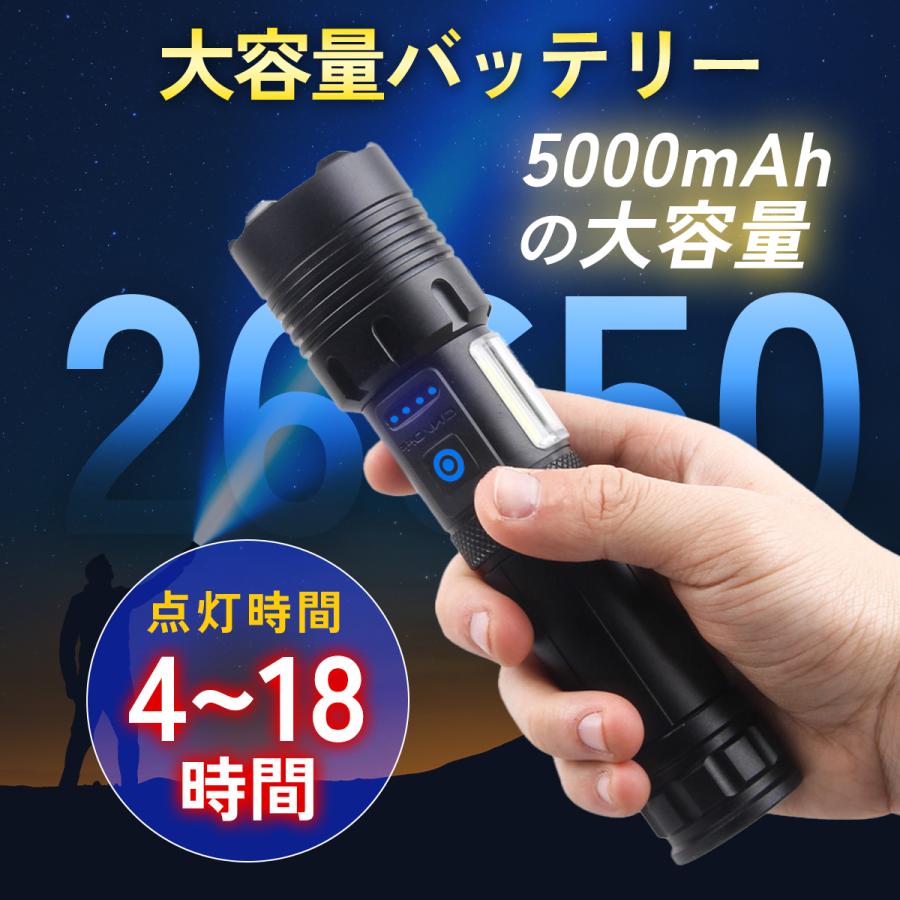 懐中電灯 led 強力 軍用 ledライト led懐中電灯 ハンディライト 充電式