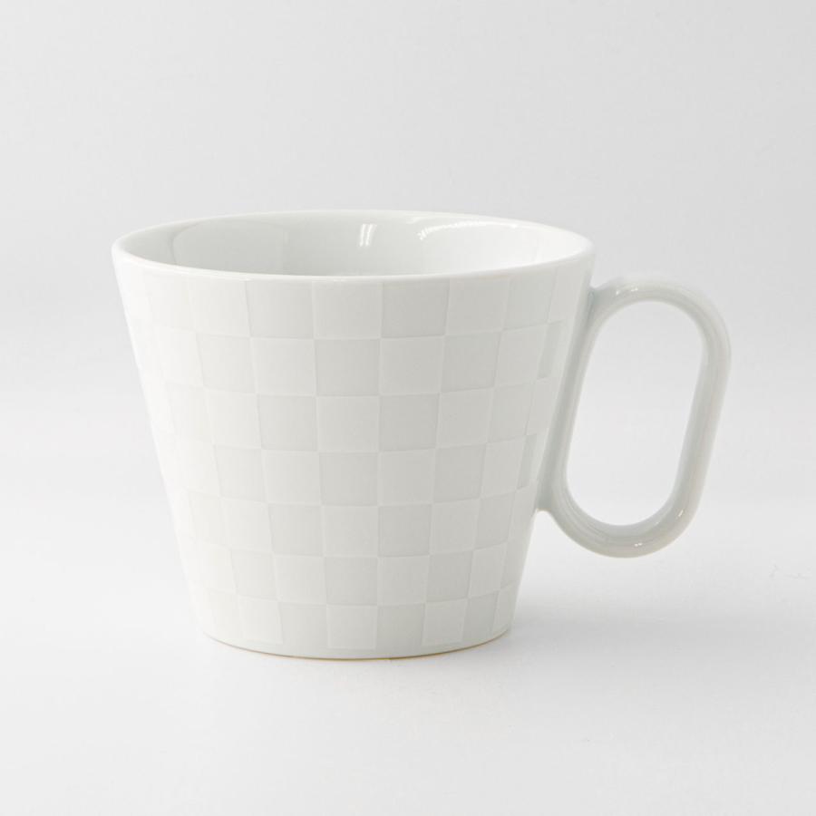 生涯を添い遂げるマグ マグカップ 有田焼 市松 ホワイト (艶) 佐賀県 ギフト プレゼント 日本製 グッドデザイン賞 コーヒーカップ | 