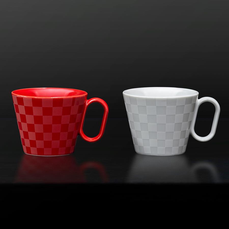 生涯を添い遂げるマグ マグカップ 有田焼 市松 ペアセット レッド・ホワイト (艶) ギフトボックス グッドデザイン賞 コーヒーカップ ペアギフト 日本製 |  | 05