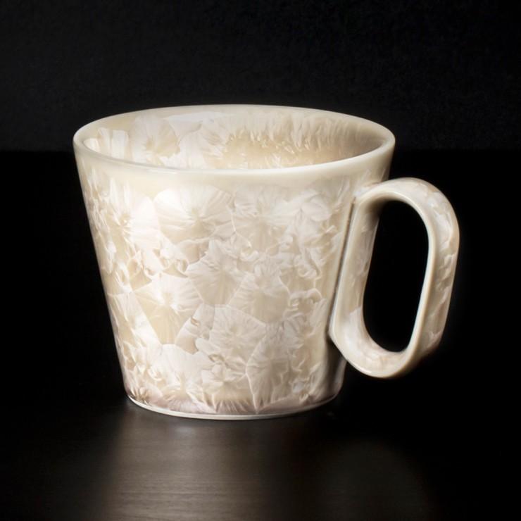生涯を添い遂げるマグ マグカップ 京焼 花結晶 ペアセット 銀藤・ベージュ 京都府 ギフトボックス プレゼント グッドデザイン賞 コーヒーカップ |  | 04