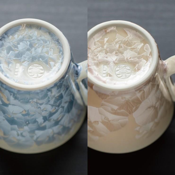 生涯を添い遂げるマグ マグカップ 京焼 花結晶 ペアセット 銀藤・ベージュ 京都府 ギフトボックス プレゼント グッドデザイン賞 コーヒーカップ |  | 06