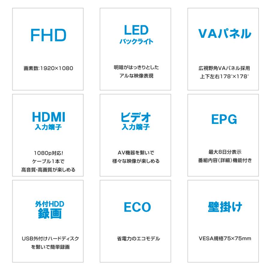 WIS（ウィズ） テレビ 22型 FHD 液晶テレビ 22インチ 地上デジタル 外