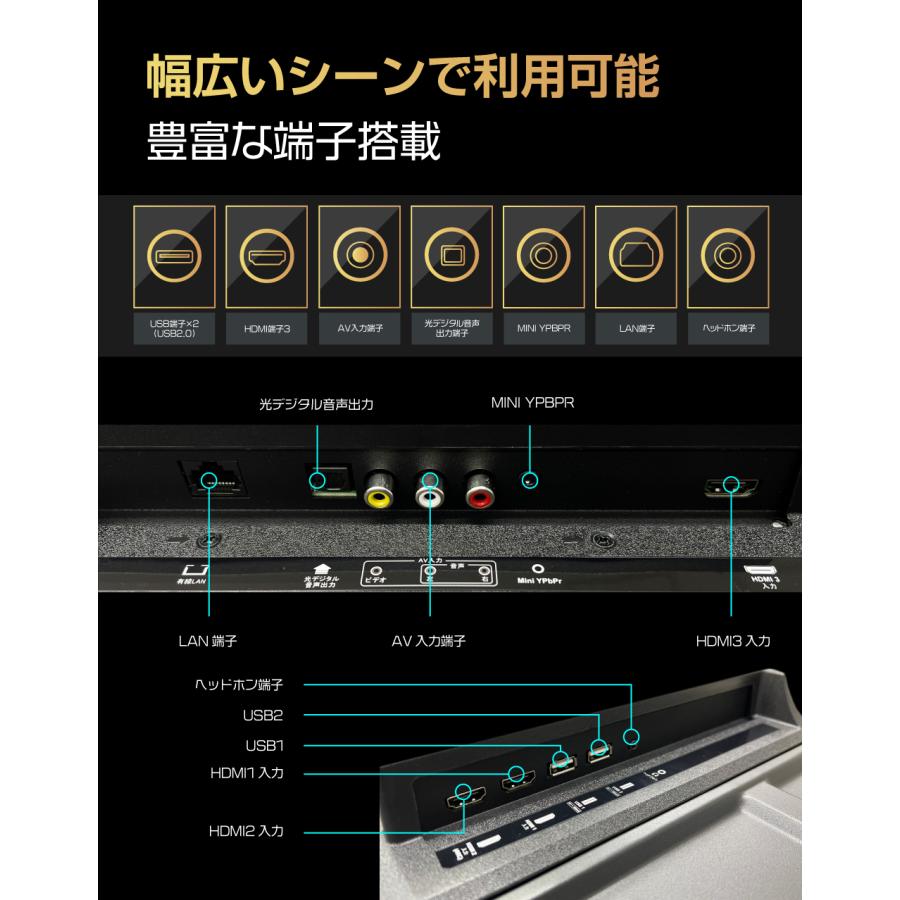 4Kモニター 50インチ 液晶モニター HDMI USB再生対応 Bluetooth対応 VA