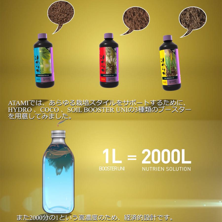 B'CUZZ COCO BOOSTER UNI(ビーカズ ココ ブースター ユニ) 1L ATAMI COCO栽培 肥料 成長促進剤｜wise-life｜15